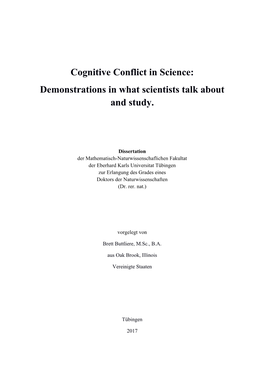 Cognitive Conflict in Science: Demonstrations in What Scientists Talk About and Study