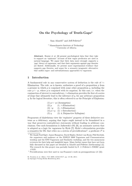 On the Psychology of Truth-Gaps*