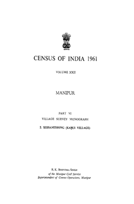 (Kabui Village), Part VI, Vol-XXII, Manipur