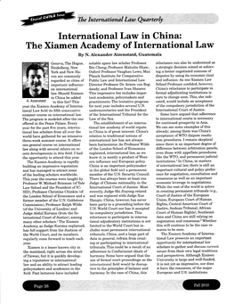 International Law in China: the Xiamen Academy of International Law by N