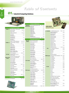 Table of Contents 1 01