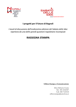 I Progetti Per Il Futuro Di Bagnoli