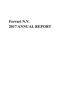 ANNUAL Report Ferrari NV 12.31.2017
