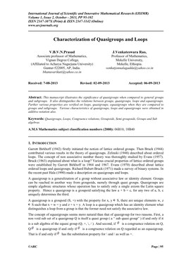 Characterization of Quasigroups and Loops