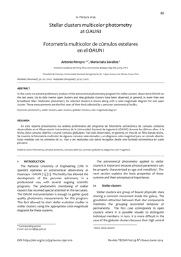 Stellar Clusters Multicolor Photometry at OAUNI Fotometría Multicolor De