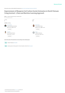 Improvement of Mangrove Soil Carbon Stocks Estimation in North Vietnam Using Sentinel-2 Data and Machine Learning Approach