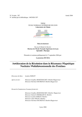 Amélioration De La Résolution Dans La Résonance Magnétique Nucléaire