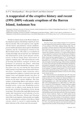 Volcanic Eruptions of the Barren Island, Andaman Sea