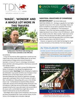 MAGIC=, >WONDER= and a WHOLE LOT MORE in THIS TRAVERS