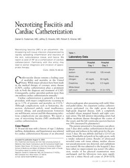 Necrotizing Fasciitis and Cardiac Catheterization