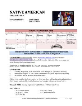 Native American Department N