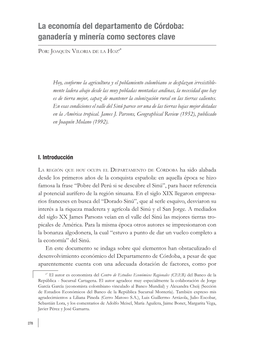 La Economía Del Departamento De Córdoba: Ganadería Y Minería Como Sectores Clave