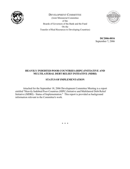 Development Committee Document