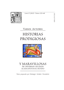 Historias Prodigiosas