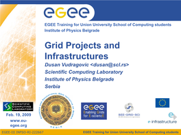Grid Projects and Infrastructures