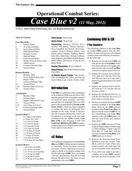 Operational Combat Series: Case Blue V2 (11 May, 2012) ©2012