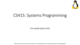 CS415: Systems Programming