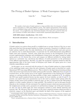 The Pricing of Basket Options: a Weak Convergence Approach