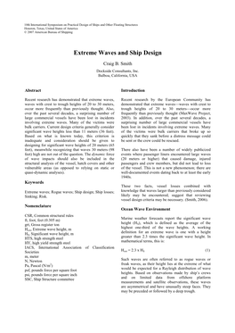 Extreme Waves and Ship Design