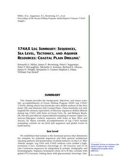 174Ax Leg Summary: Sequences, Sea Level, Tectonics, and Aquifer Resources: Coastal Plain Drilling1