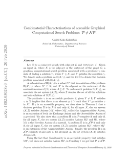 Combinatorial Characterisations of Graphical Computational Search