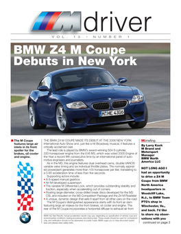 BMW Z4 M Coupe Debuts in New York