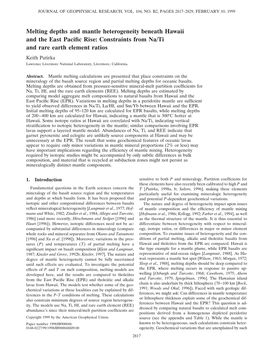 Melting Depths and Mantle Heterogeneity Beneath Hawaii and the East Pacific Rise