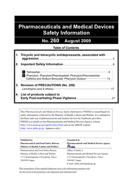 Pharmaceuticals and Medical Devices Safety Information No