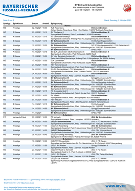 SV Eintracht Schmidmühlen Alle Vereinsspiele in Der Übersicht Zeit: 02.10.2021 - 14.11.2021