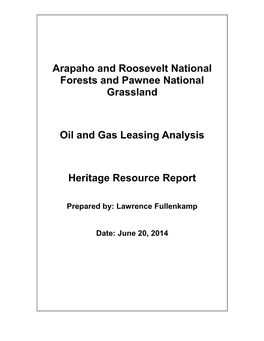 Arapaho and Roosevelt National Forests and Pawnee National Grassland