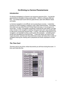Co-Driving La Carrera Panamericana