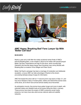 AMC Hopes 'Breaking Bad' Fans Lawyer up with 'Better Call Saul'