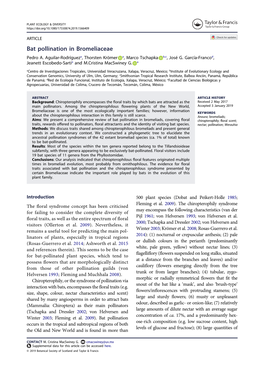 Bat Pollination in Bromeliaceae Pedro A