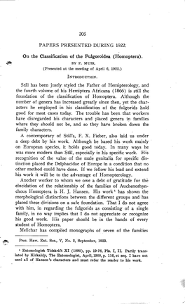 PAPERS PRESENTED DURING 1922. the Fourth Volume