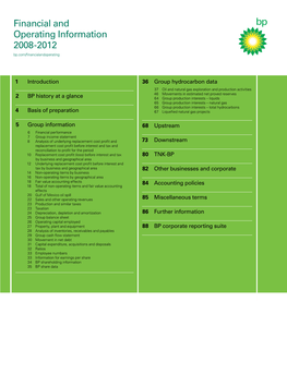 Financial and Operating Information 2008-2012 Bp.Com/Financialandoperating