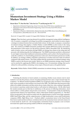 Momentum Investment Strategy Using a Hidden Markov Model