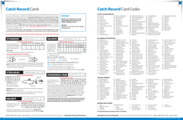 Catch Record Cards & Codes