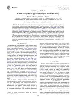 A Stable Isotope-Based Approach to Tropical Dendroclimatology