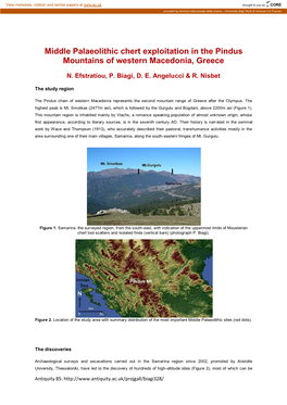 Middle Palaeolithic Chert Exploitation in the Pindus Mountains of Western Macedonia, Greece