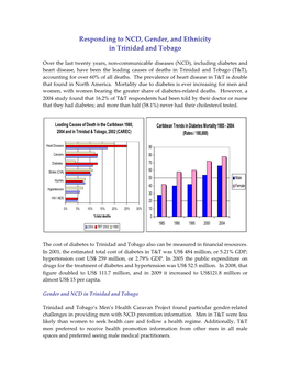 Responding to NCD, Gender, and Ethnicity in Trinidad and Tobago