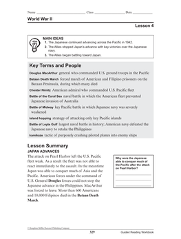 Key Terms and People Lesson Summary