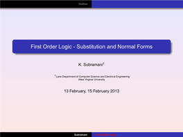 First Order Logic - Substitution and Normal Forms