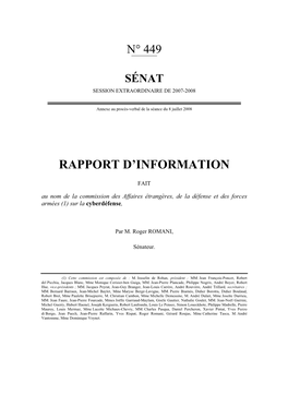 Rapport D'information