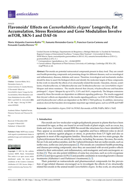 Flavonoids' Effects on Caenorhabditis Elegans' Longevity, Fat