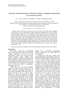 Dynamics and Quantification of Dissolved Metals in a Highly Contaminated River-Estuarine System