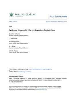 Sediment Dispersal in the Northwestern Adriatic Sea