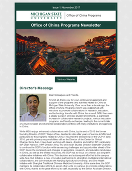 Office of China Programs Newsletter
