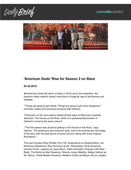 'American Gods' Rise for Season 2 on Starz