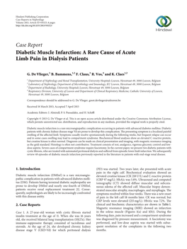 Diabetic Muscle Infarction: a Rare Cause of Acute Limb Pain in Dialysis Patients