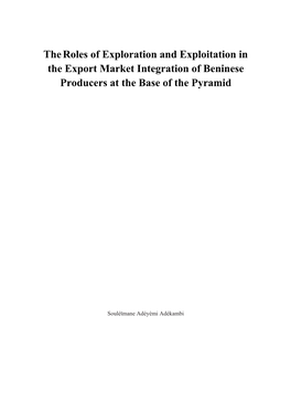 Theroles of Exploration and Exploitation in the Export Market